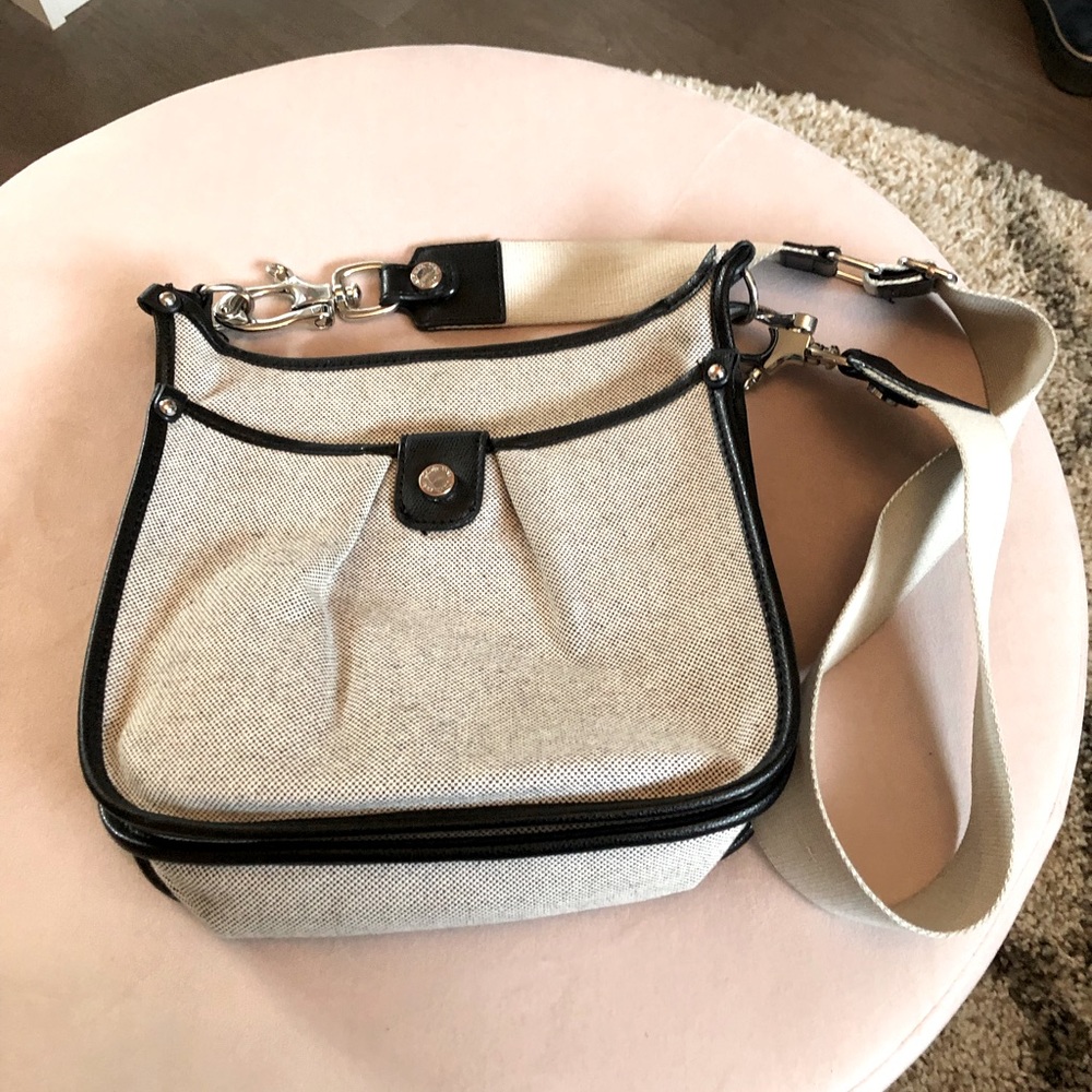 Calvin Klein cross body bag, canvas and leather